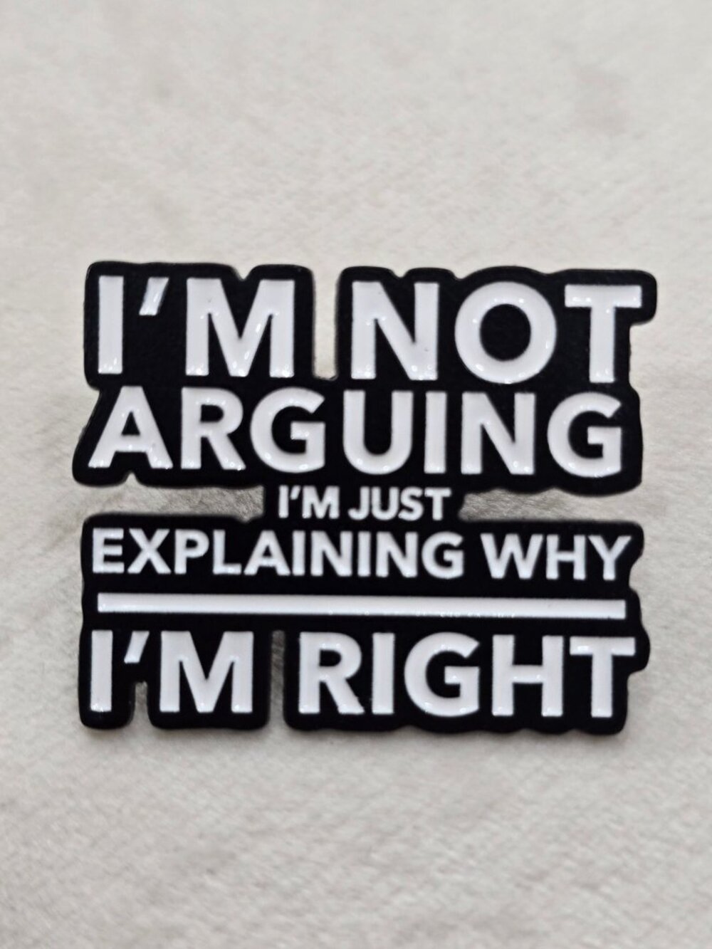 Artisan I'm Not Arguing Just Explaining Why I'm Right Sarcastic Enamel Pin OS